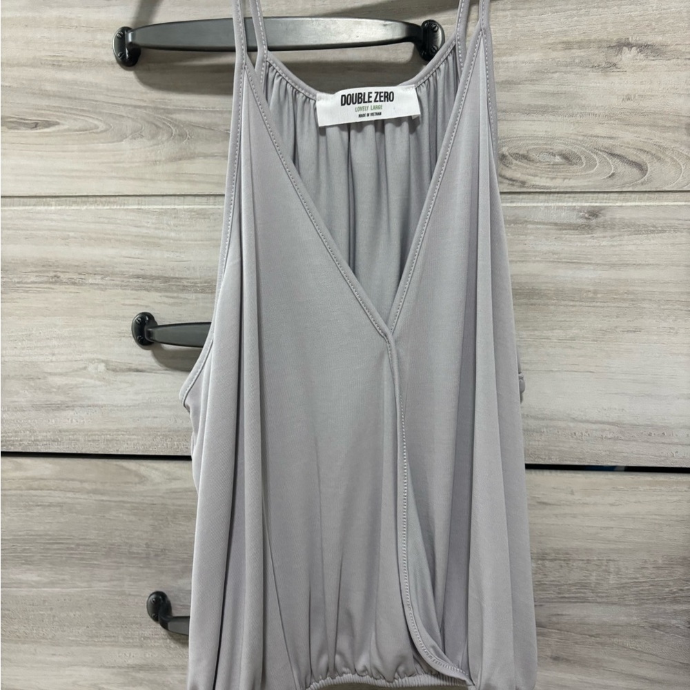 Double Zero Light Gray V-Neck Top